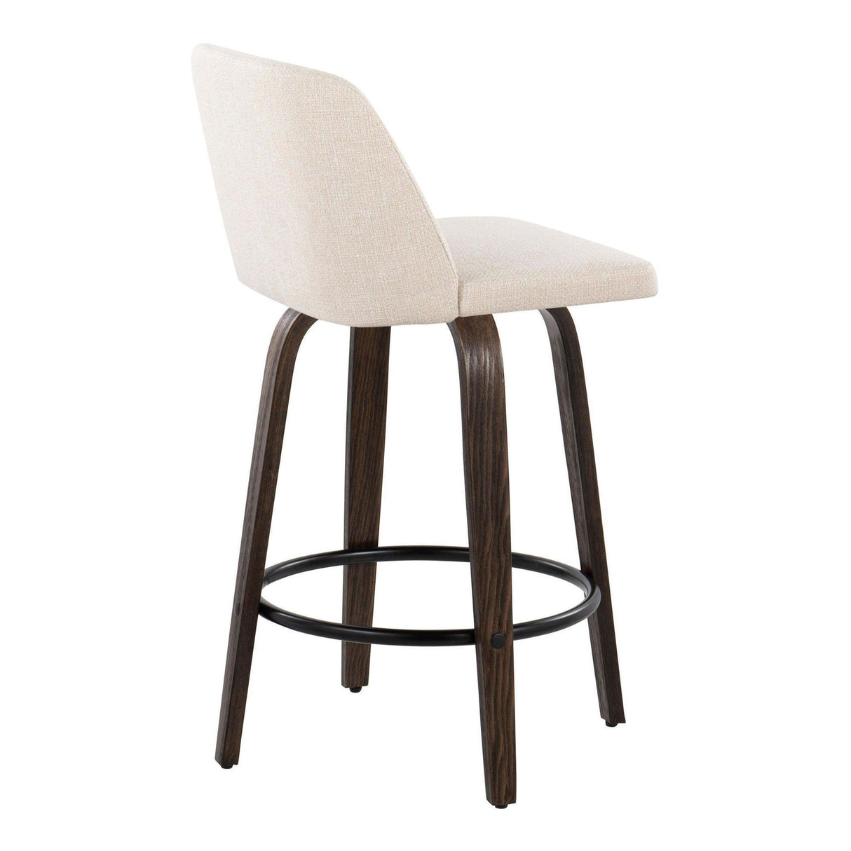 Toriano - 26" Fixed-Height Counter Stool (Set of 2) - Walnut & Black Base
