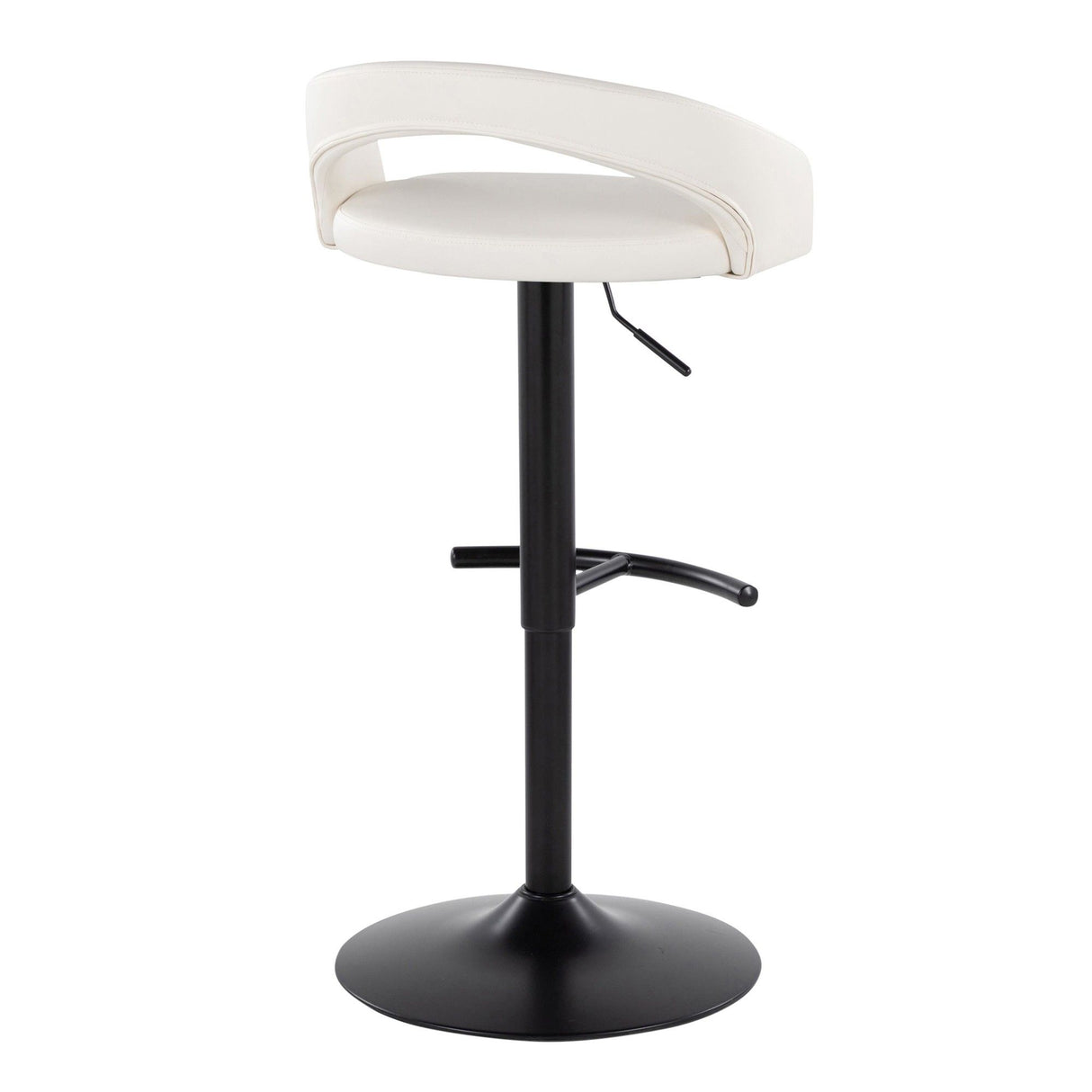 Grotto - Upholstered Adjustable Barstool - Black Metal Base