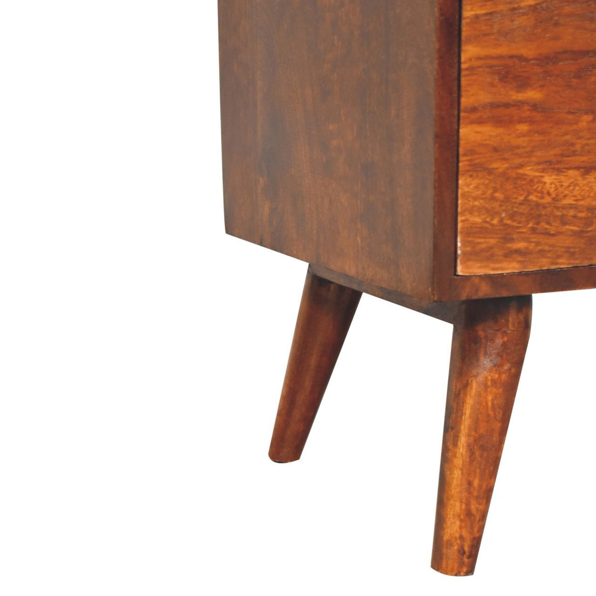 T Bar Raised Back Bedside Table - Chestnut