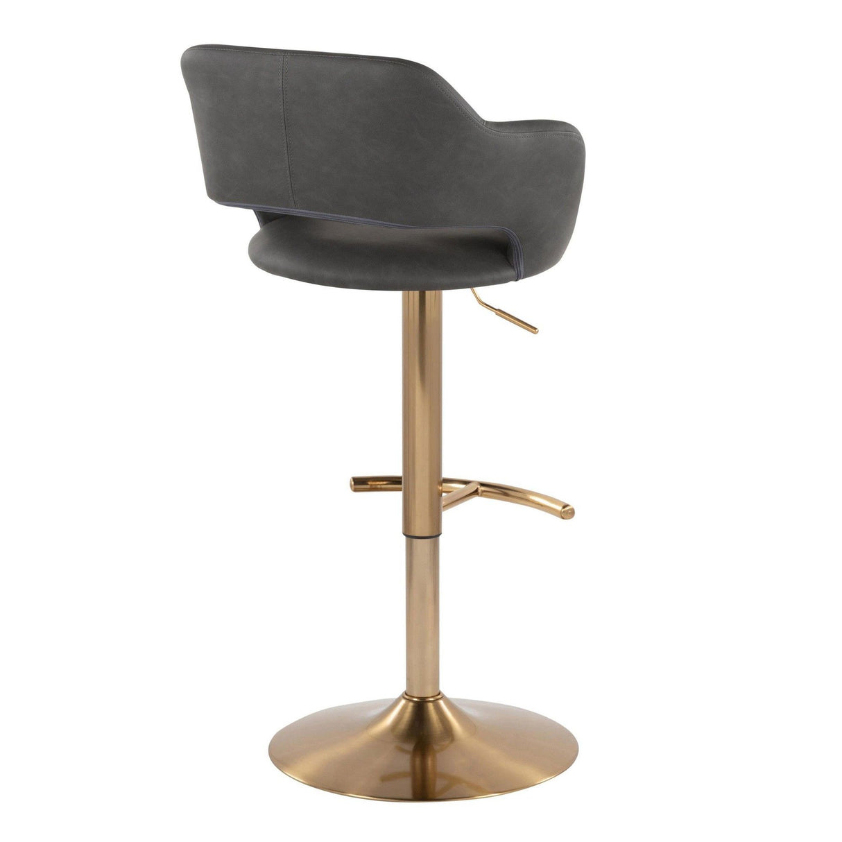Margarite - Adjustable Barstool (Set of 2) - Gold Metal