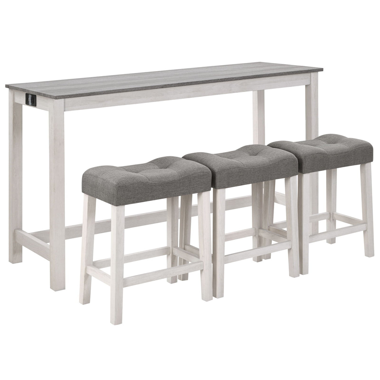 4 Piece Bar Table Set With Power Outlet