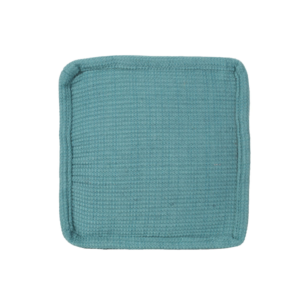 Hansolo - Yarn Square Pouf Ottoman Or Floor Cushion - Teal