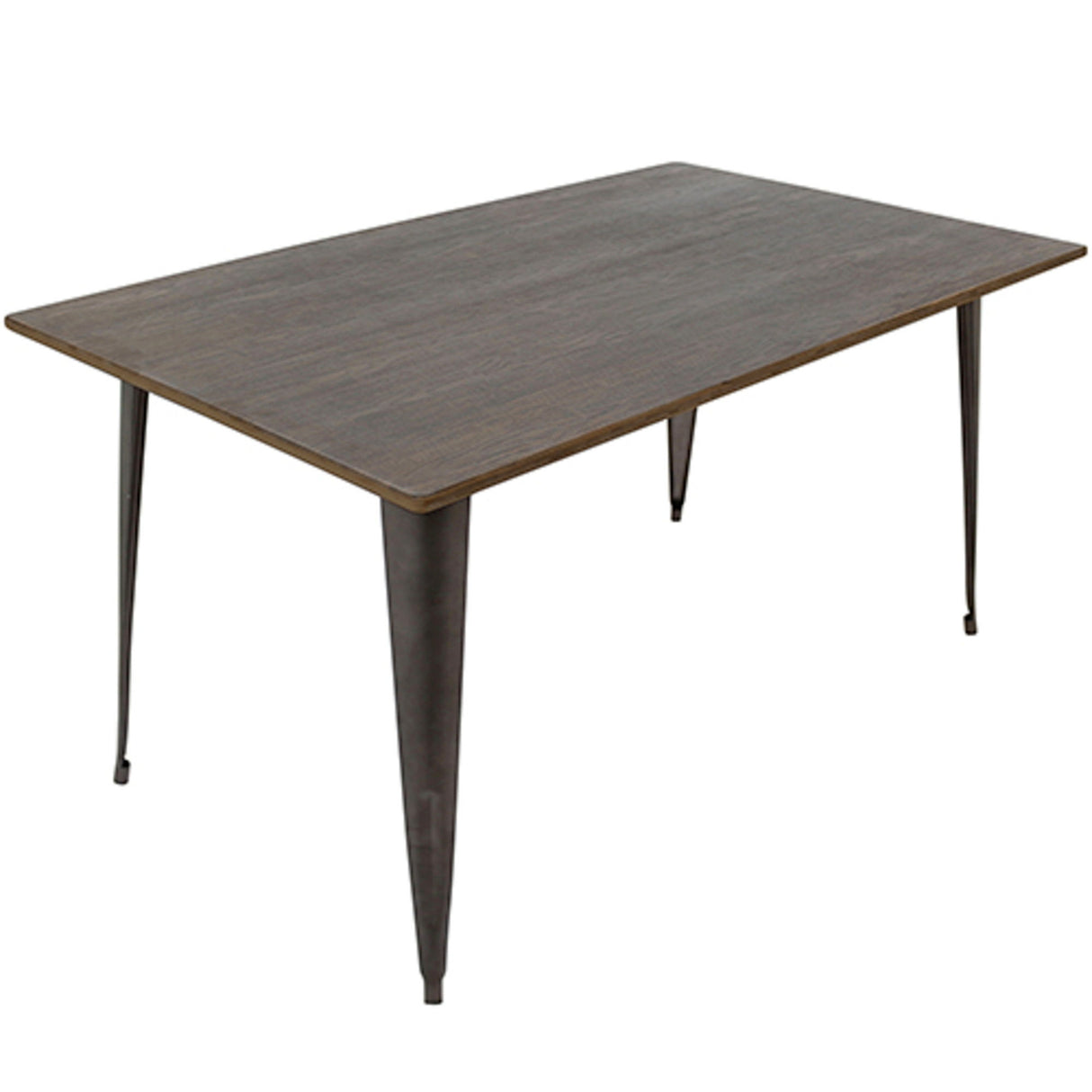 Oregon - 59" Industrial - Farmhouse Dining Table - Antique And Espresso