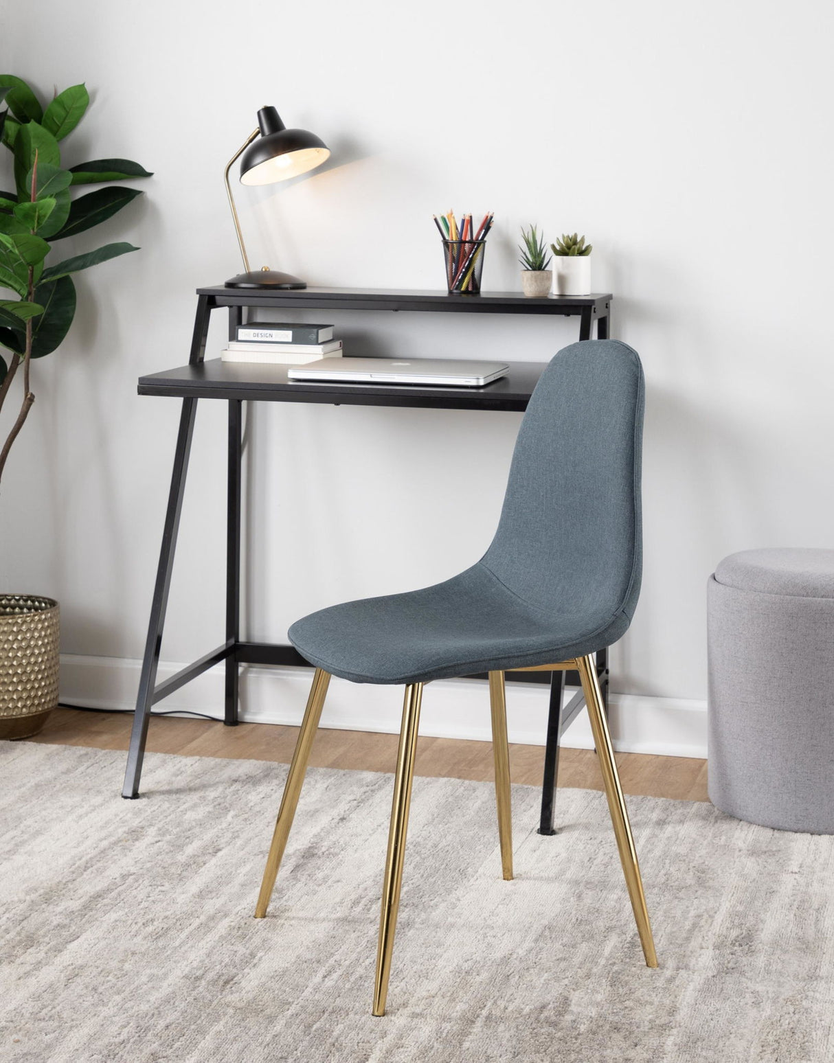 Pebble - Contemporary Chair (Set of 2) - Gold Steel