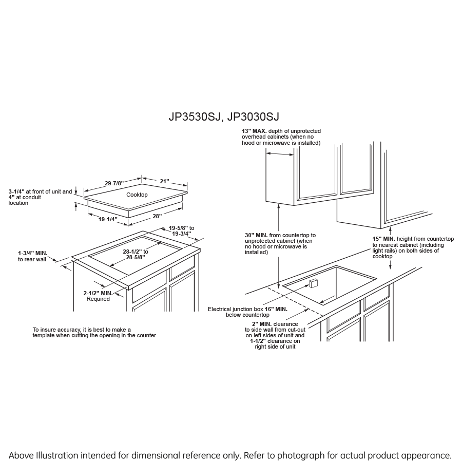 GE JP3030SWSS installation diagram