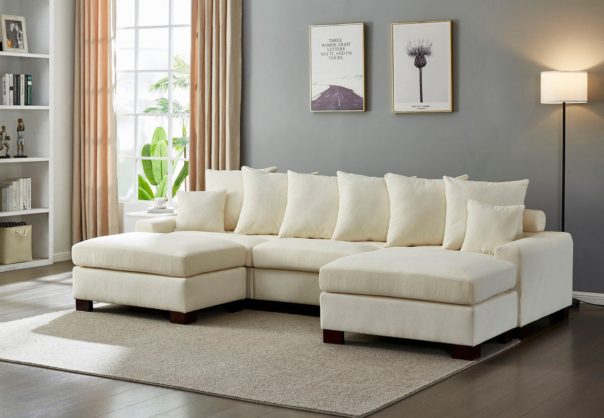 5 Seater Oversized Convertible L & U Shaped Couch