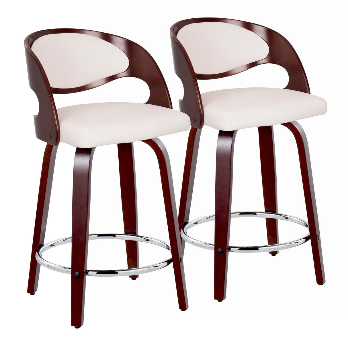 Pino - 24" Fixed-Height Barstool (Set of 2) - Dark Brown