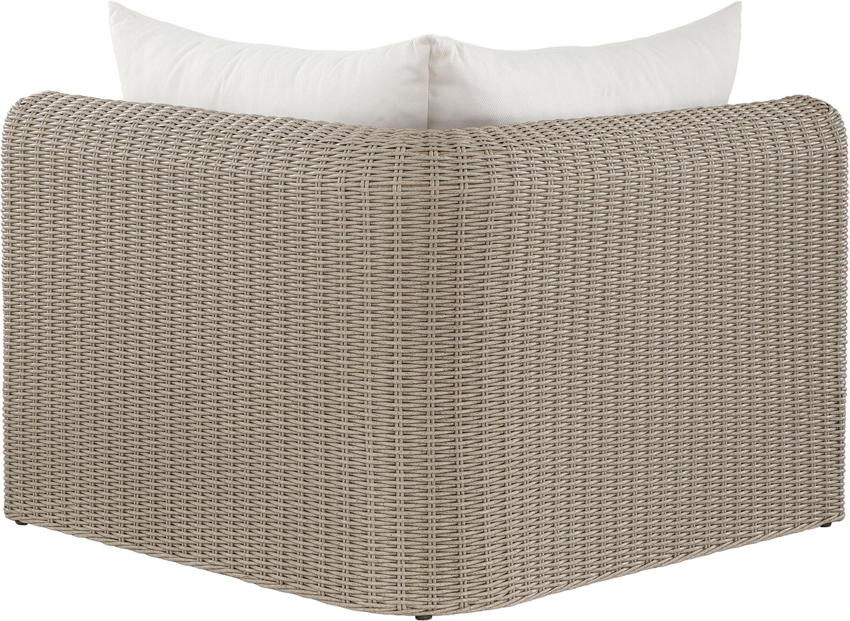 Seacrest - Olefin Water Resistant Fabric And Wicker Outdoor Patio Corner Chair