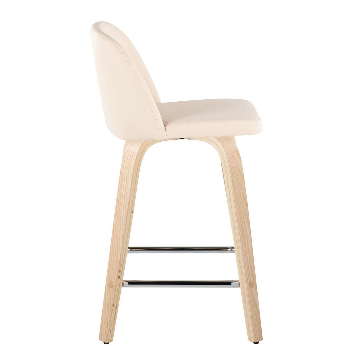 Toriano - 24" Fixed-Height Counter Stool (Set of 2) - Natuiral Square Base