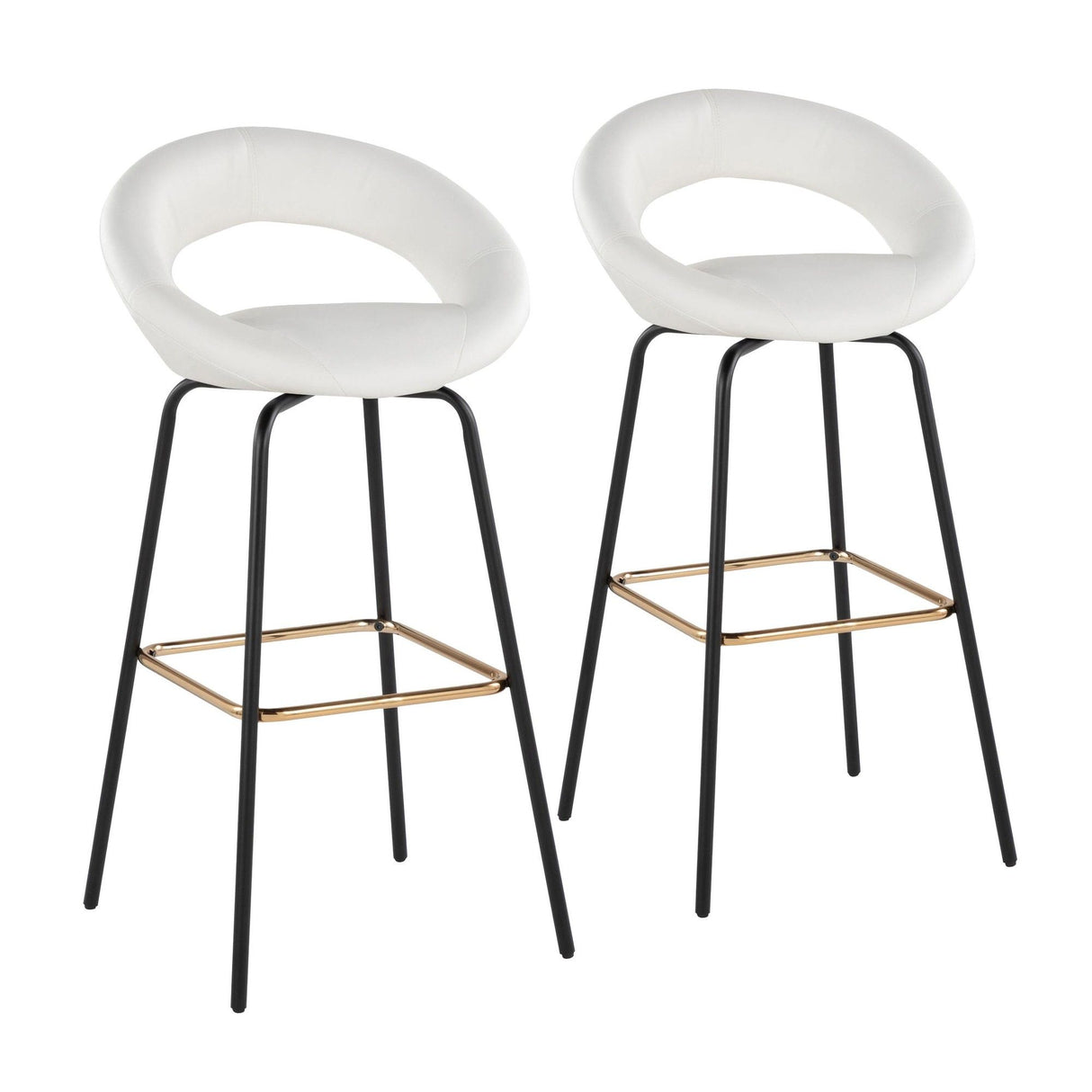 Posh - Fixed-Height Barstool (Set of 2) - Black Metal