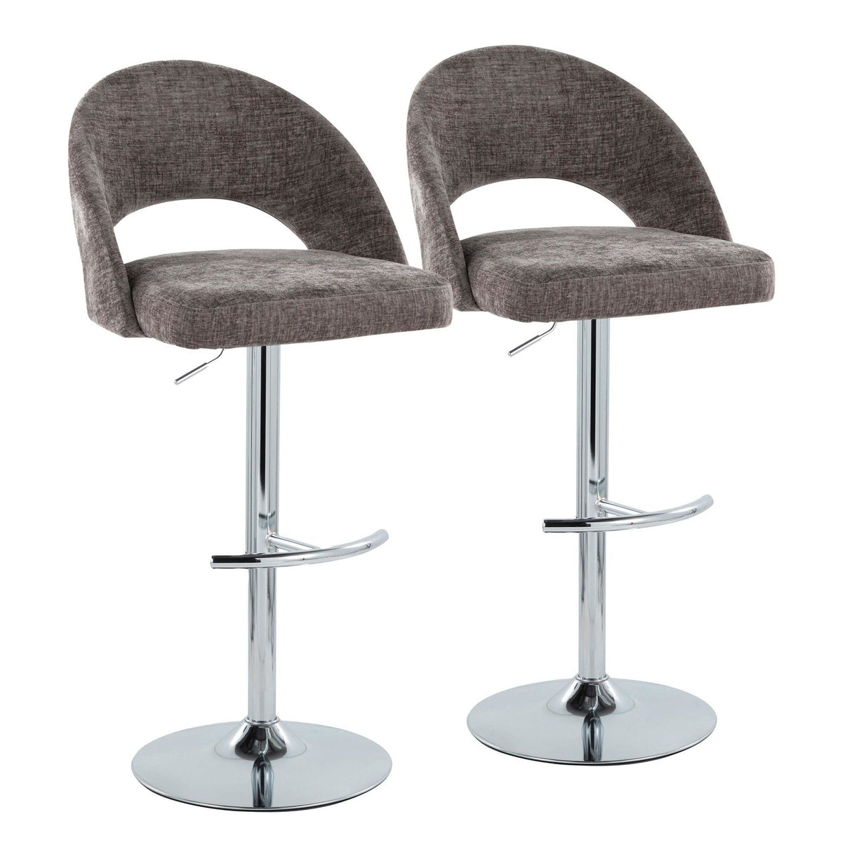 Renee - Adjustable Barstool (Set of 2) - Chrome Base