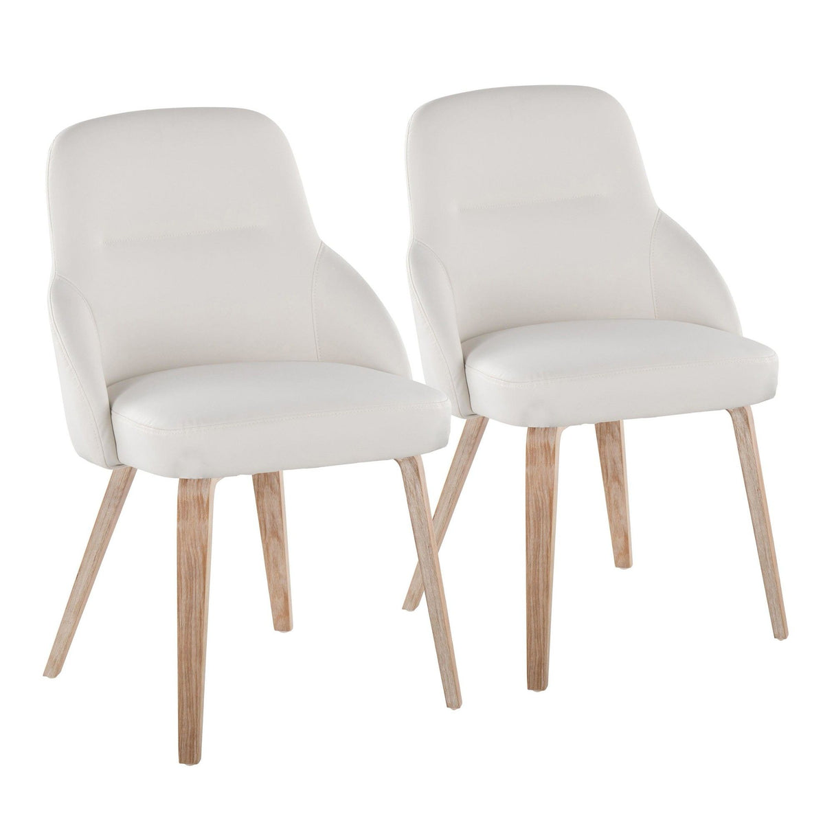 York - Upholstered Chair (Set of 2) - Whitewashed Wood Legs
