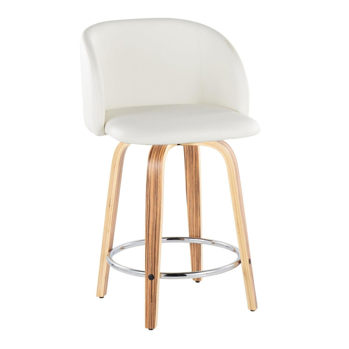 Fran - 34" Fixed-Height Counter Stool (Set of 2) - Zebra Wood