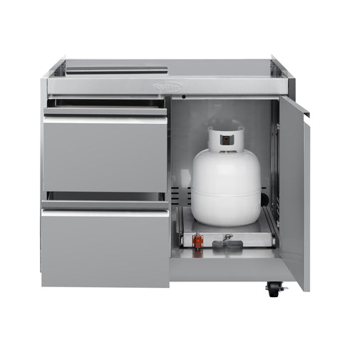 32 in. Outdoor Stainless-Steel Cabinet for Built-in BBQ Grill with 2 Drawers (KM-OKS-BQ30CAB)