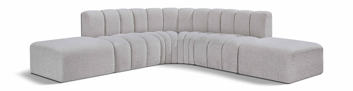 Arc - Boucle Fabric 6 Piece Corner Modular Sofa