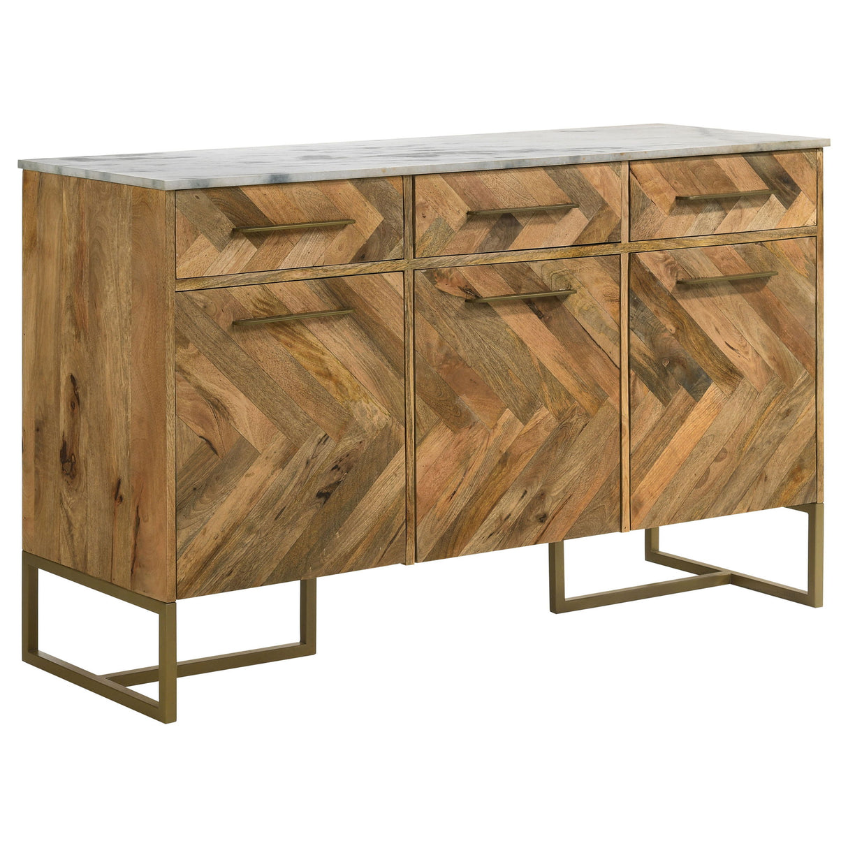 Paloma - 3 Door Herringbone Accent Cabinet - Natural