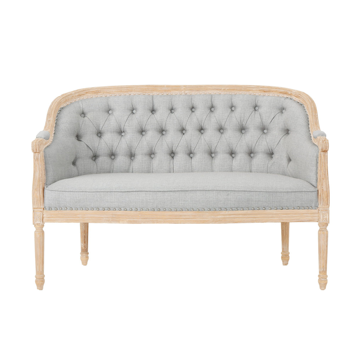 French Country Chesterfield Style Tufted Loveseat