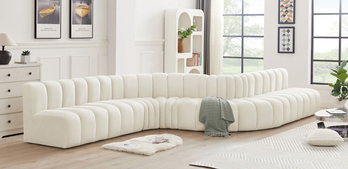 Arc - Velvet 8 Piece Curved Modular Sofa