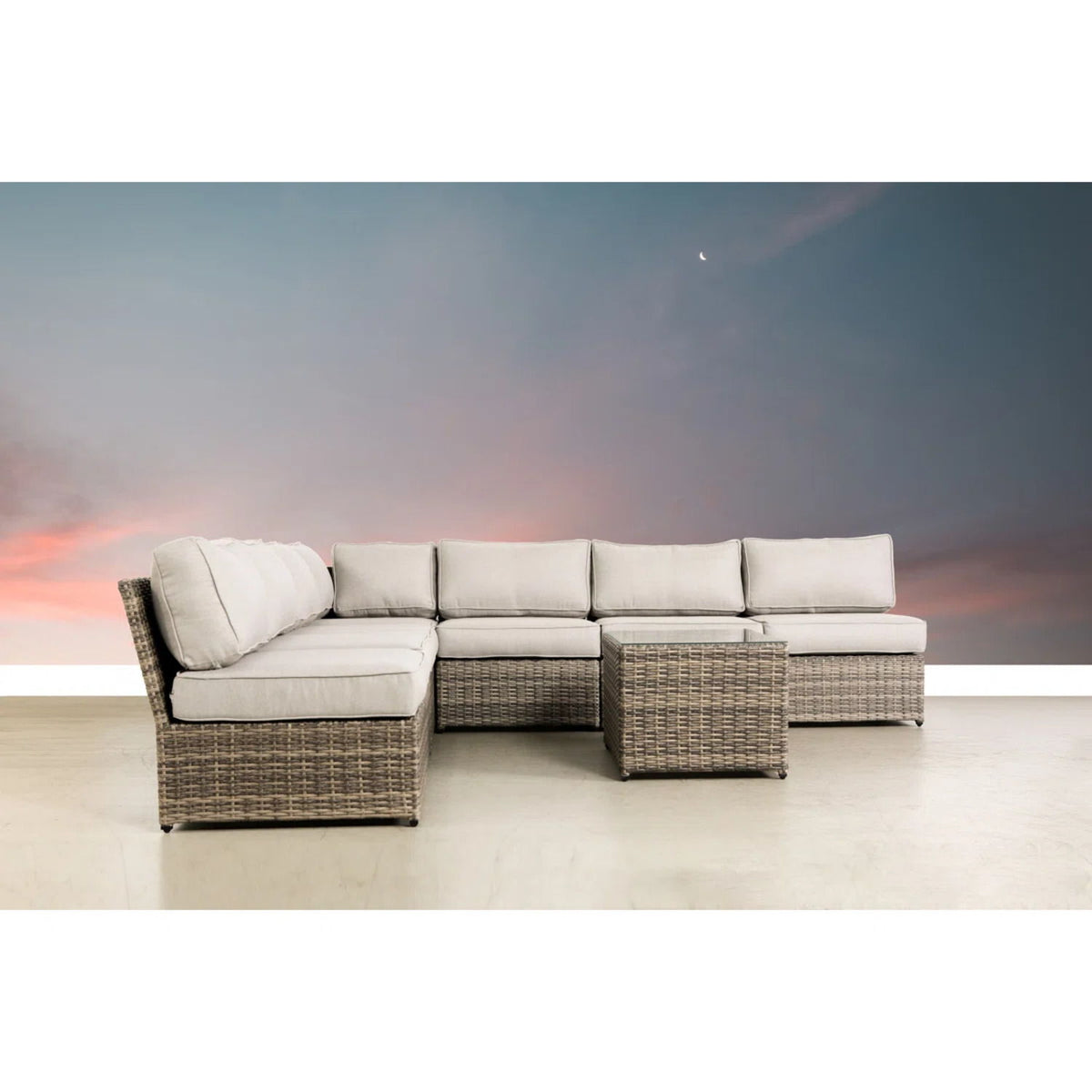 Outdoor 6 Person Patio Seating Group With Cushions - Gray