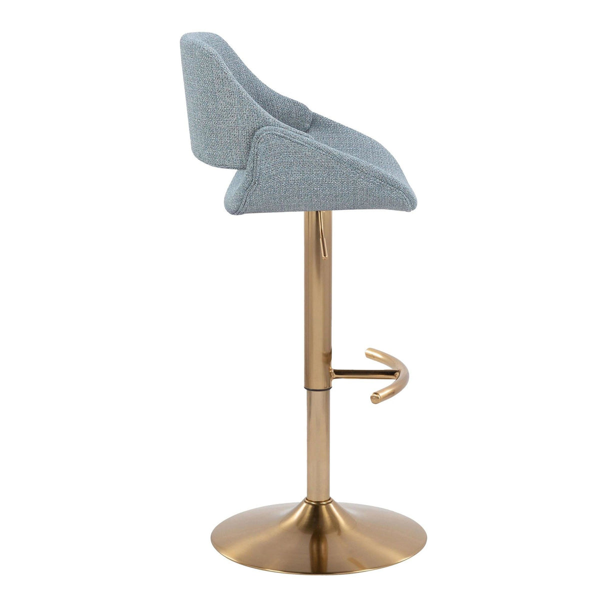 Fabrizzi - Adjustable Barstool With Swivel And Rounded T Footrest (Set of 2) - Gold Metal