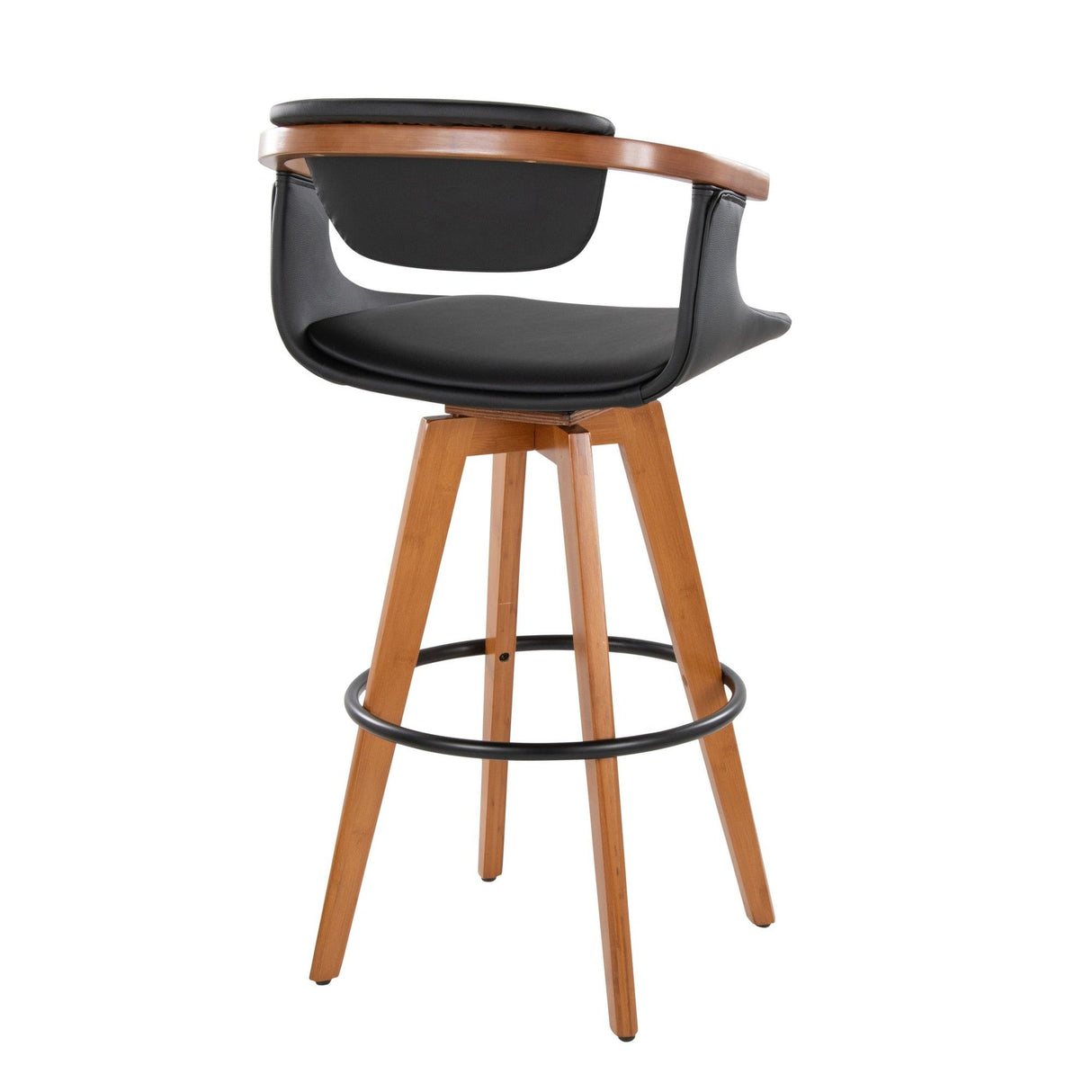 Oracle - 29" Fixed-Height Barstool With Swivel - Walnut Bamboo