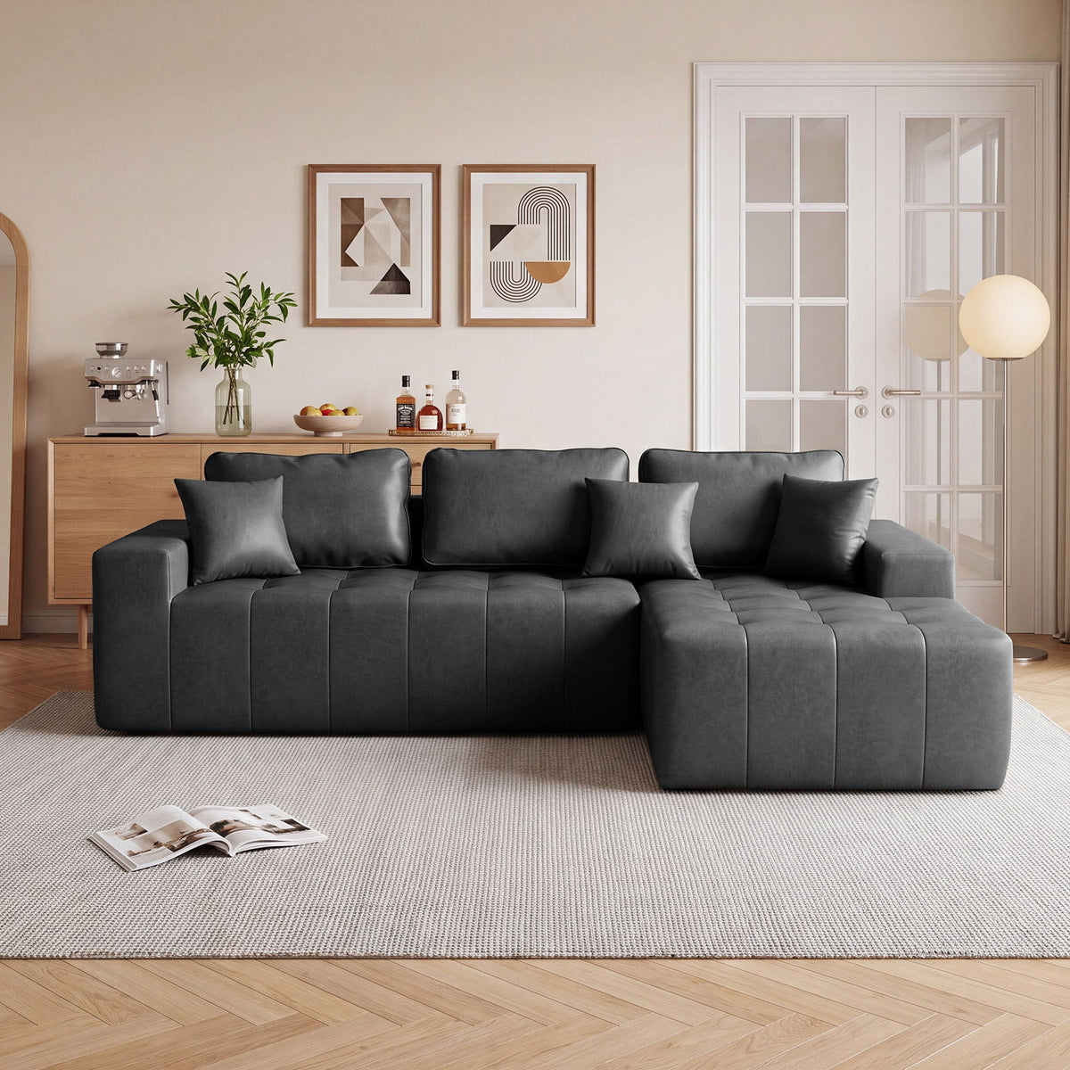 L - Shaped Corner Chaise Sofa Bed