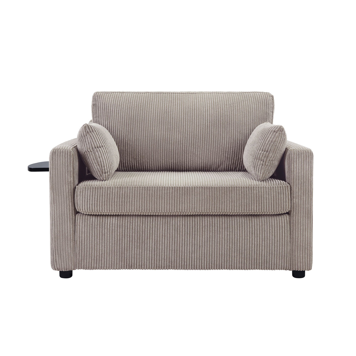 Sleeper Sofa With Foldable Mattress, USB Ports, Side Table & Storage Pocket