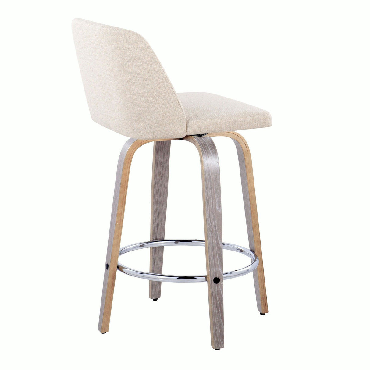 Toriano - 26" Fixed-Height Counter Stool (Set of 2) - Light Gray And Cream