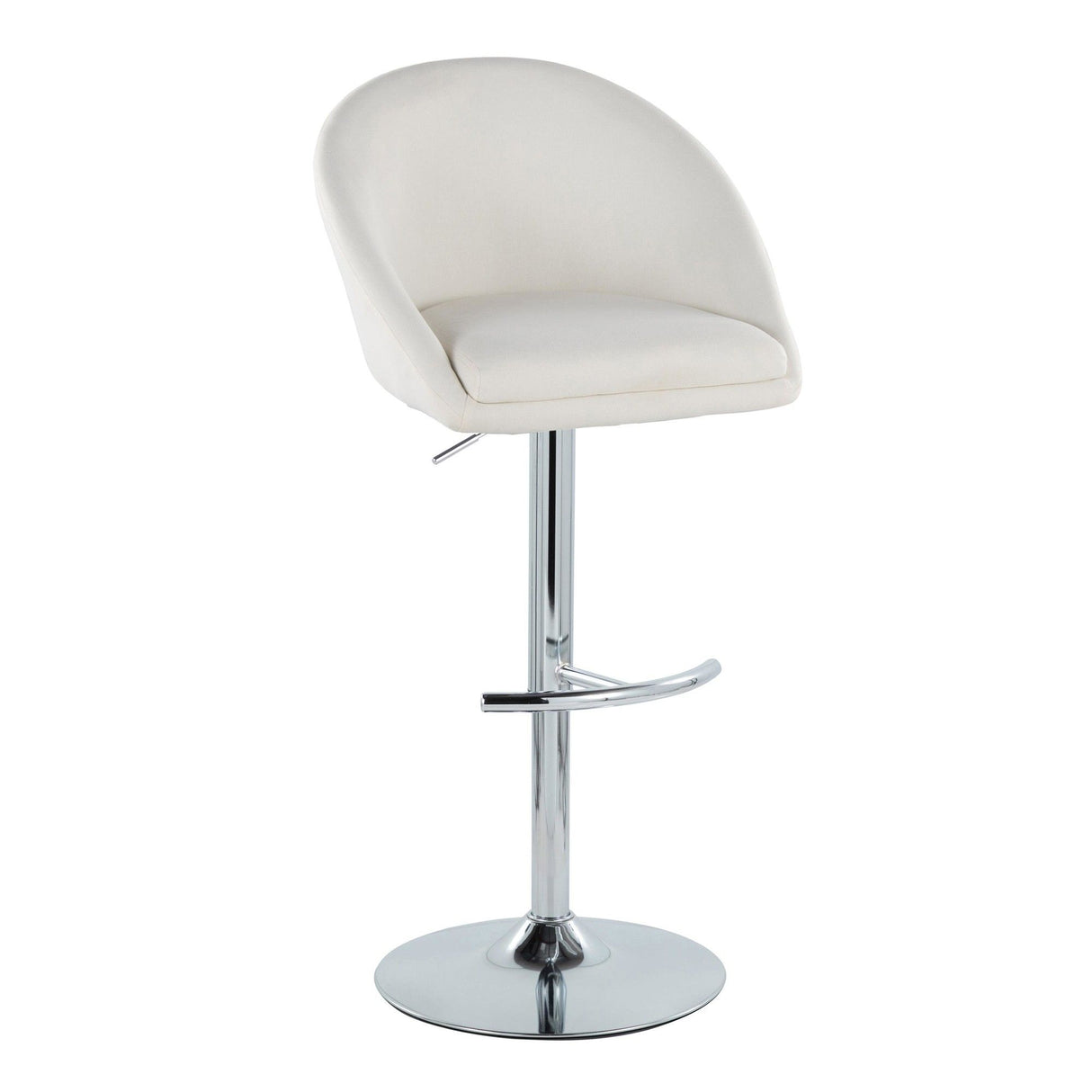 Matisse - Highback Adjustable Barstool With Rounded T Footrest (Set of 2) - Chrome Metal