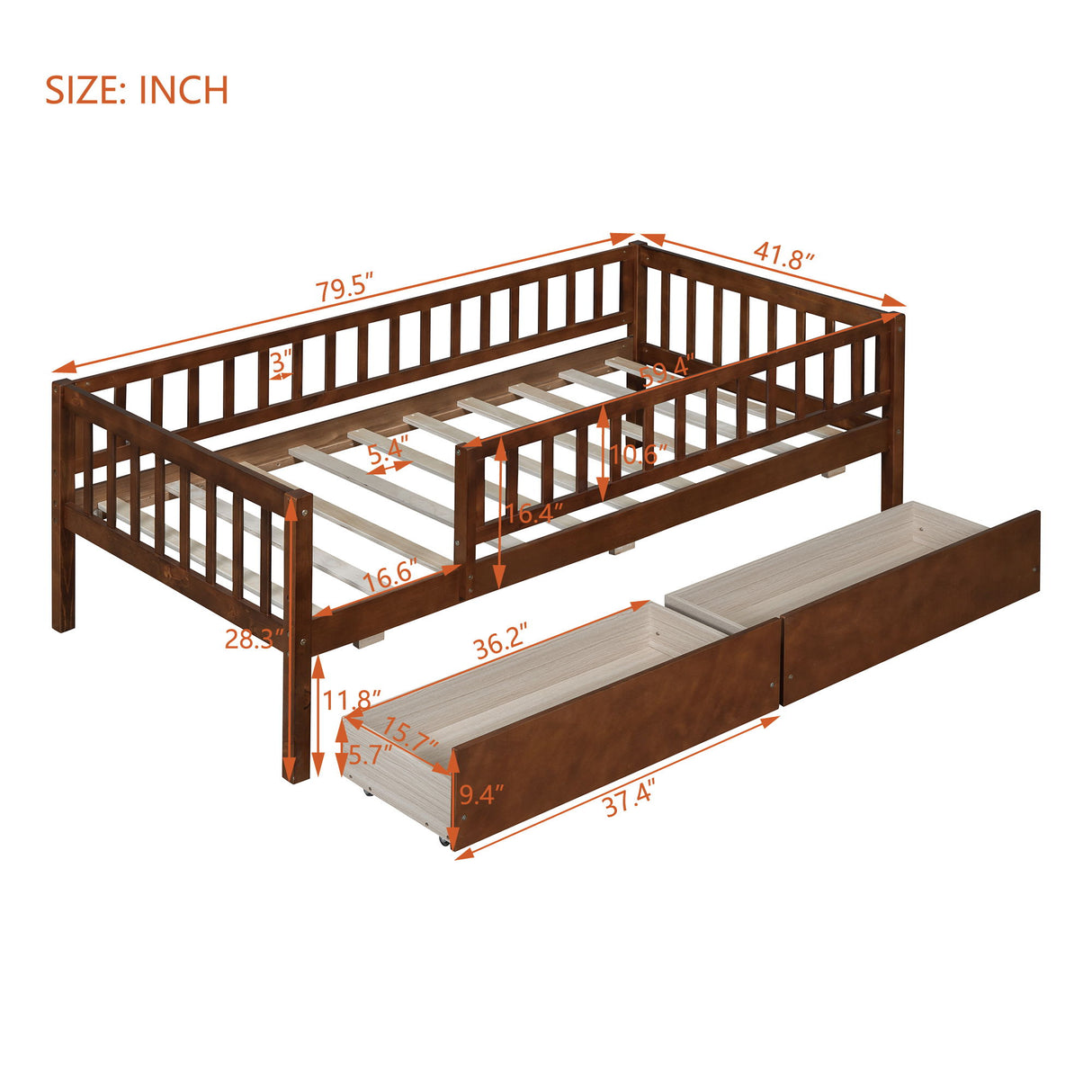 Multi Functional Wooden Daybed