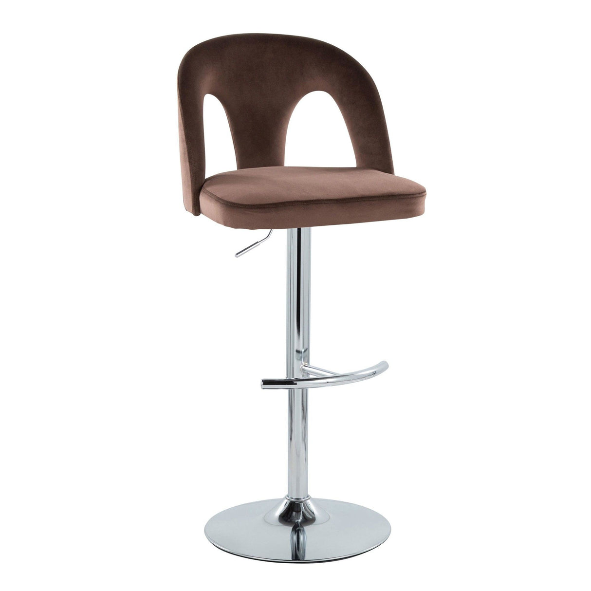 Ava - Upholstered Adjustable Barstool (Set of 2) - Chrome Metal