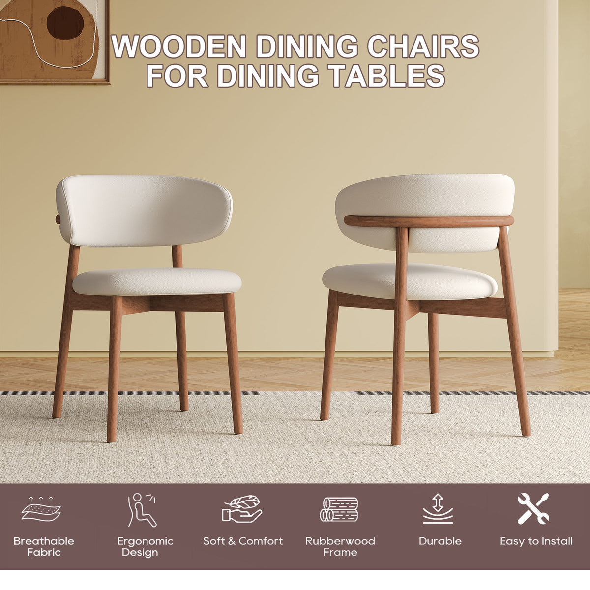 Dining Chairs For Dining Room (Set of 2) - White
