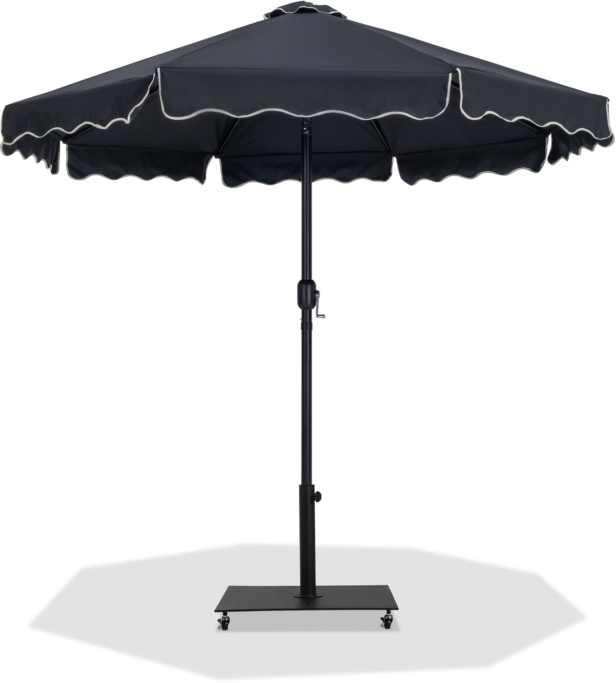 Amalfi - Aluminum Patio Umbrella - Black Base / Black Pole