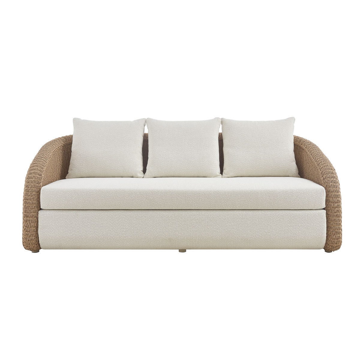 Pavilion - Metal Outdoor Sofa With Cushions - Natural / Boucle White