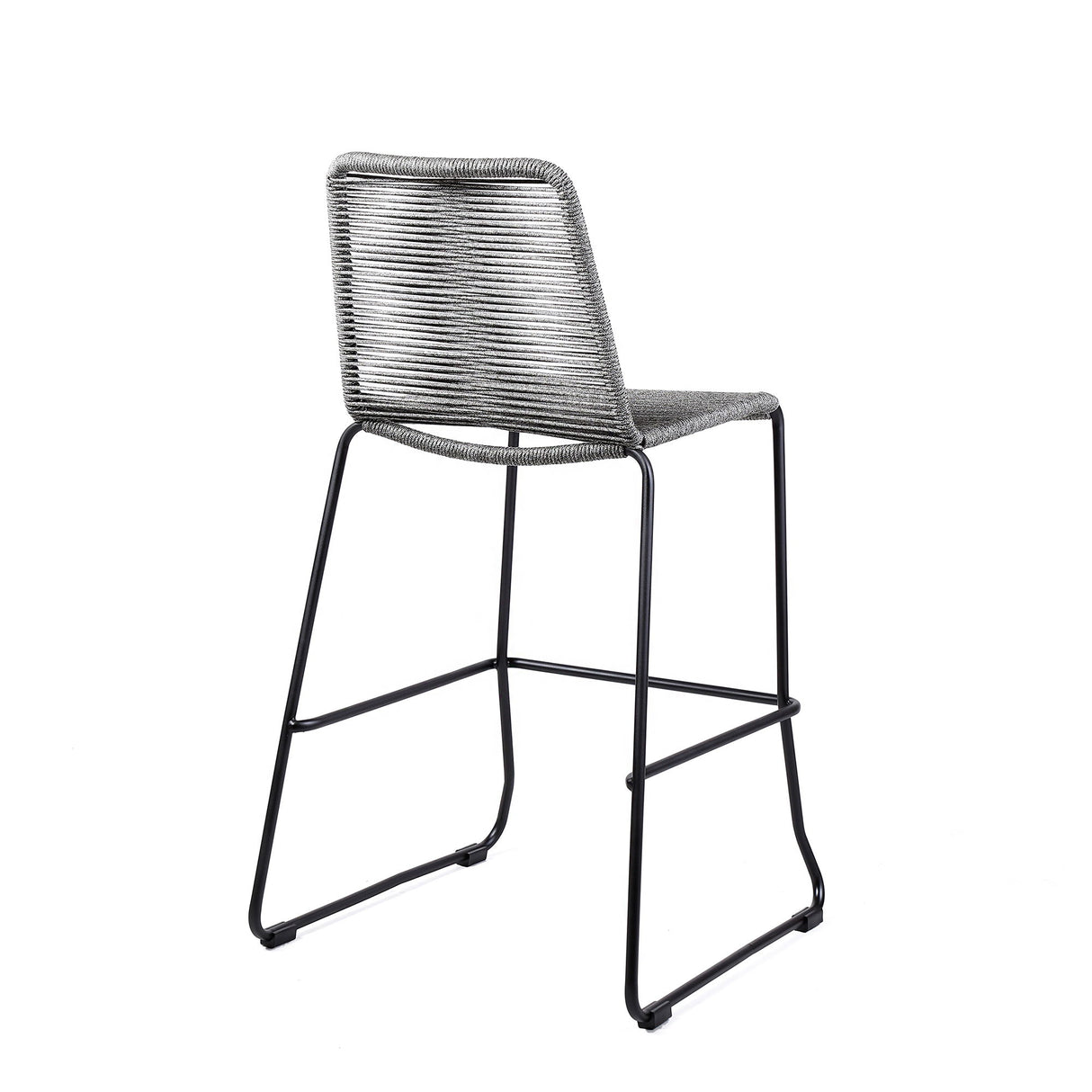 Shasta - 30" Outdoor Metal And Rope Stackable Barstool