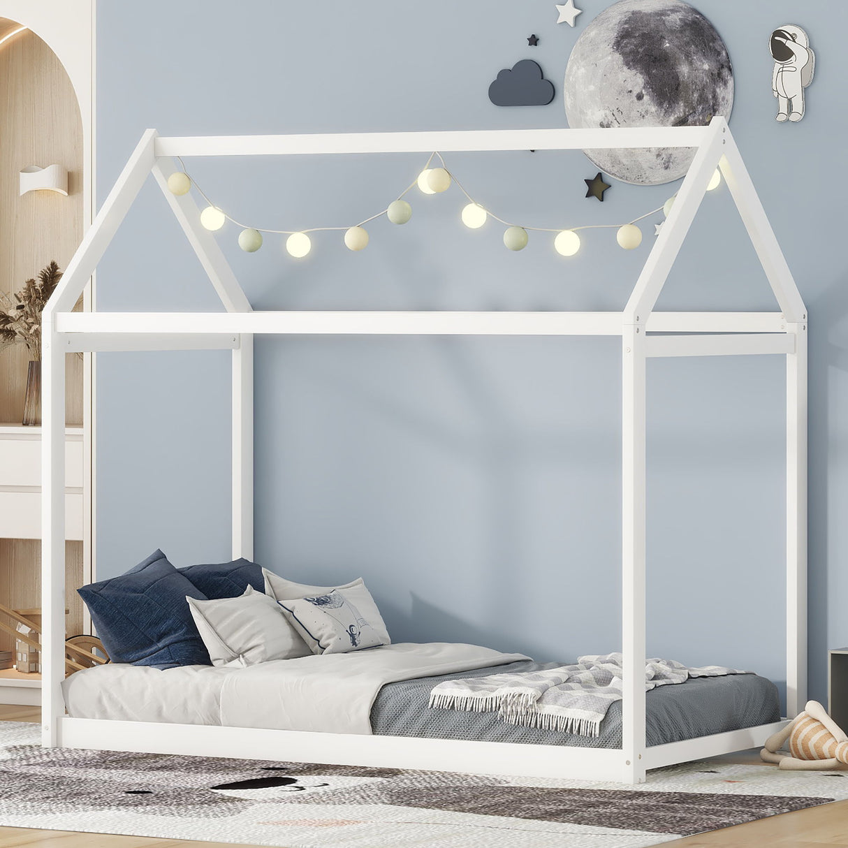 Wooden House Shaped Bed