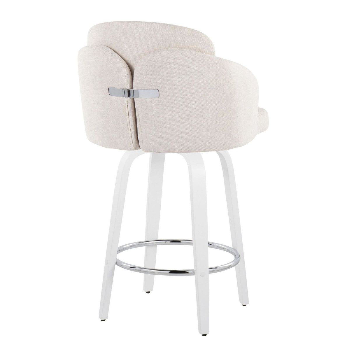 Cinch - Contemporary Fixed-Height Swivel Counter Stool (Set of 2) - White Wood