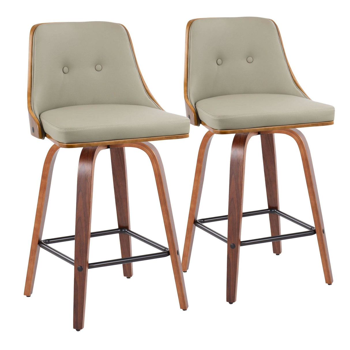 Gianna - Counter Stool (Set of 2) - Walnut Frame