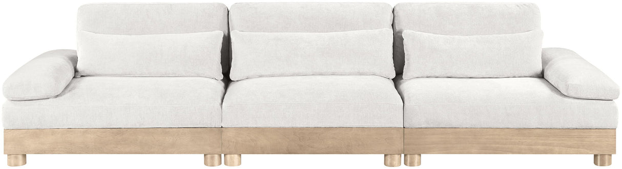 Turin - Chenille Fabric Upholstered Modular Sectional - White