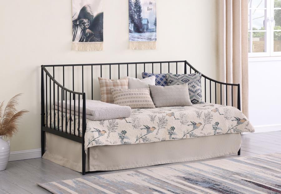 Newbury - Metal Twin Daybed Bed Frame - Matte Black