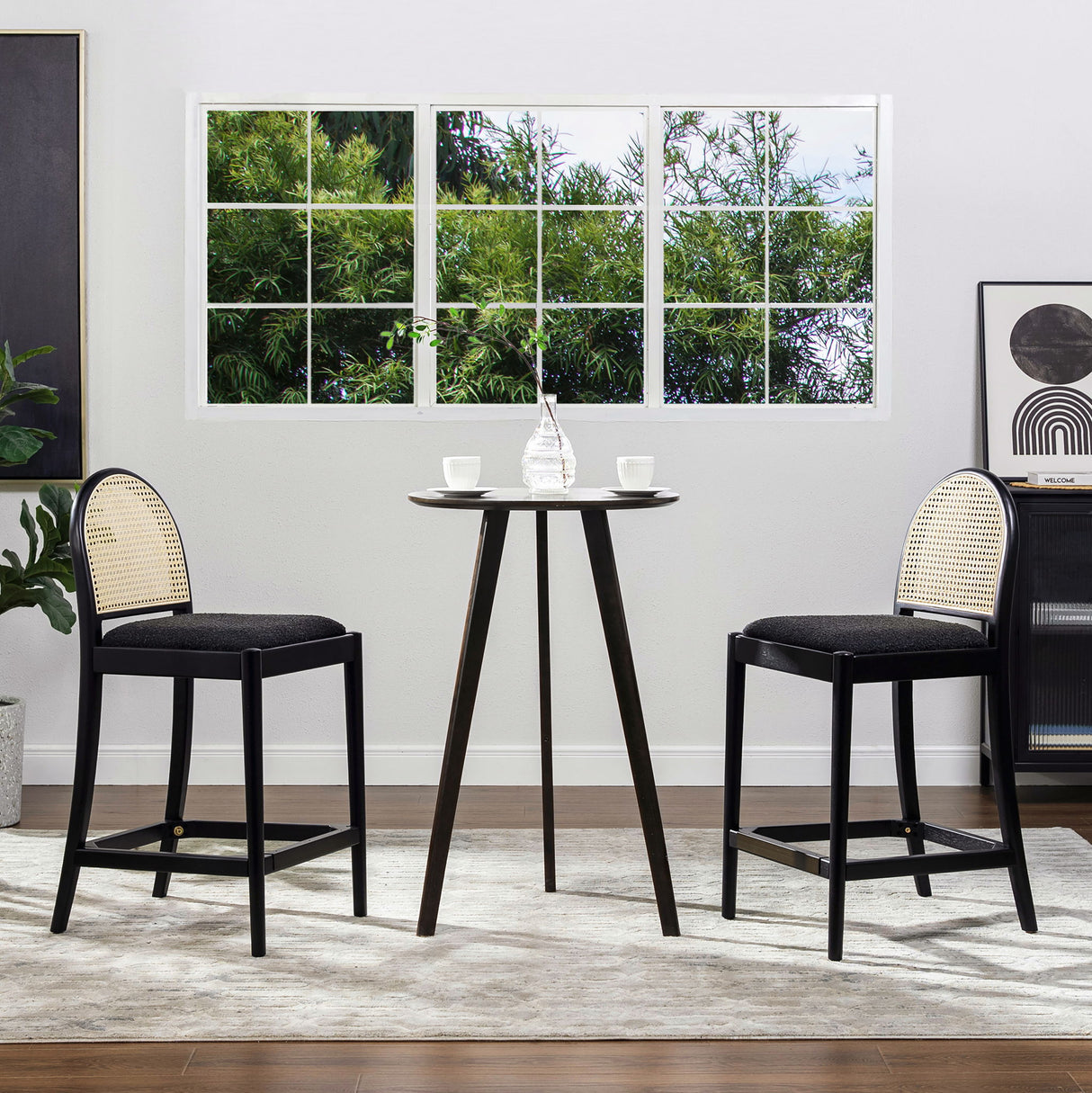 Panama - Curved Back Cane Counter Stool (Set of 2)