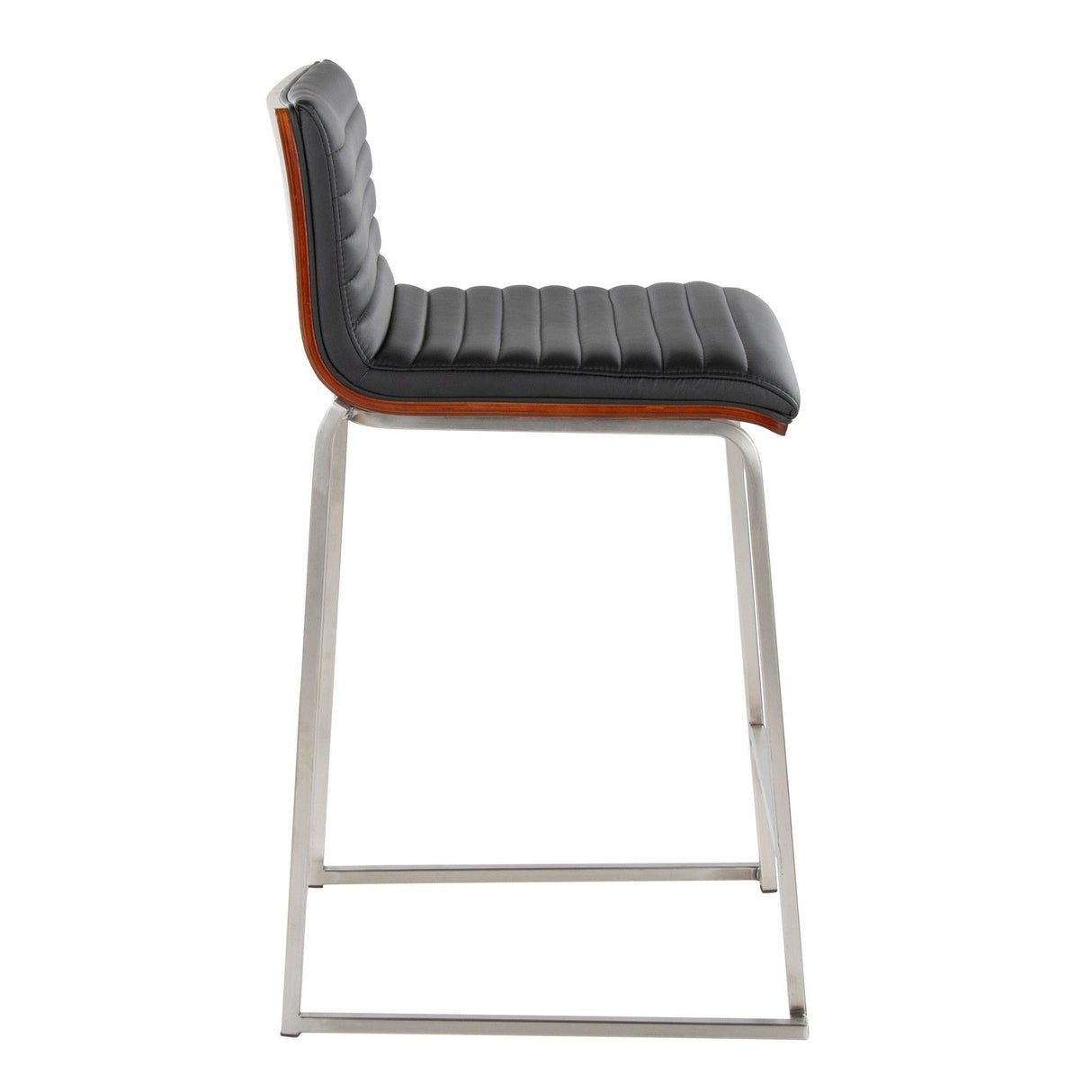 Mara - 26" Fixed-Height Counter Stool (Set of 2) - Walnut And Black