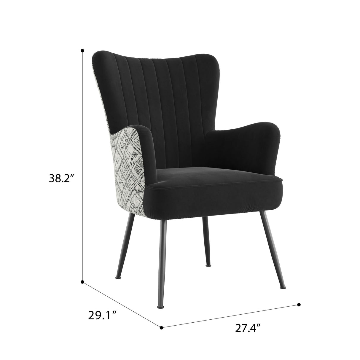 Accent Chair With Unique Print Fabric