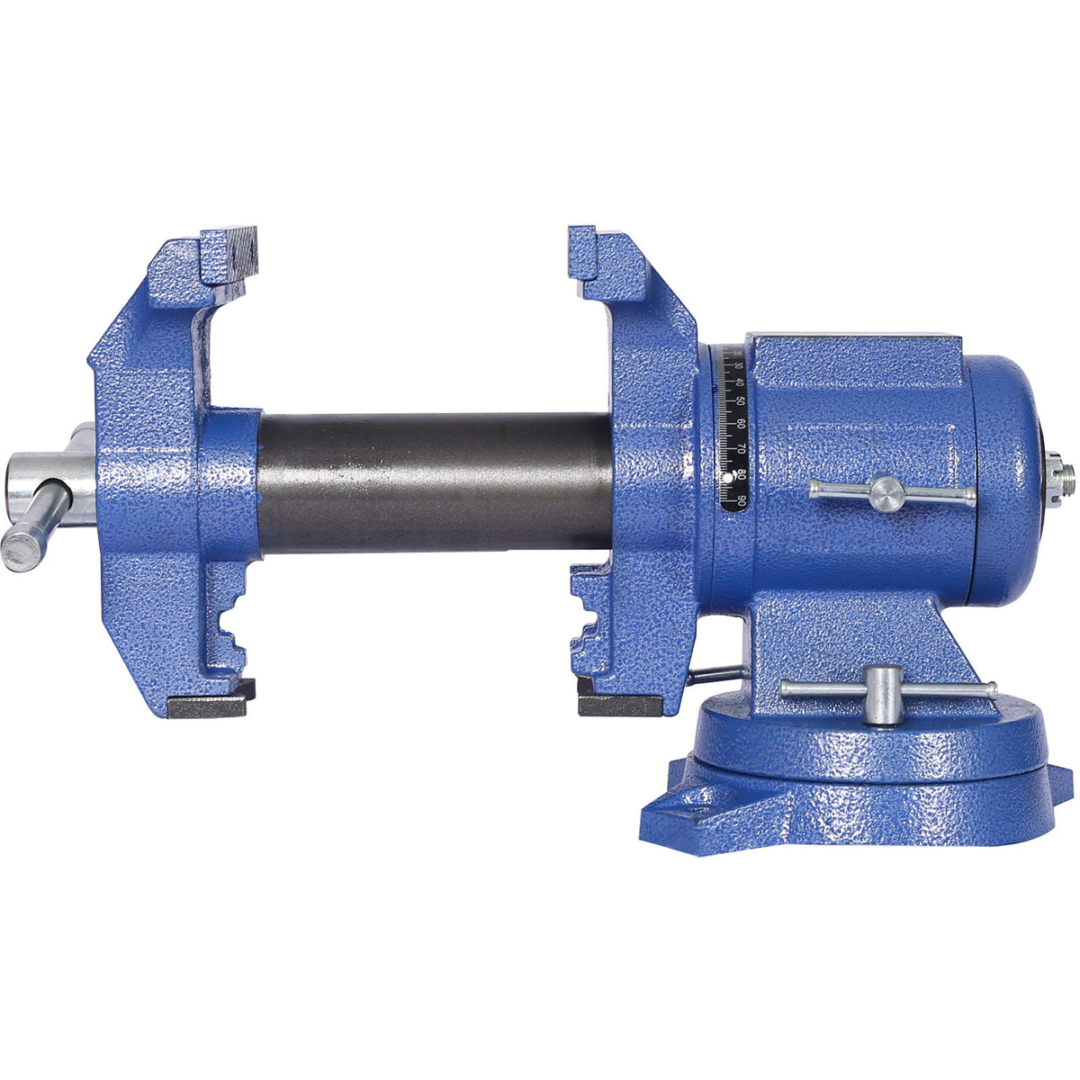Heavy Duty 5" Multi Jaw Rotating Bench Vise With 360 Degree Swivel Base And Head - Blue
