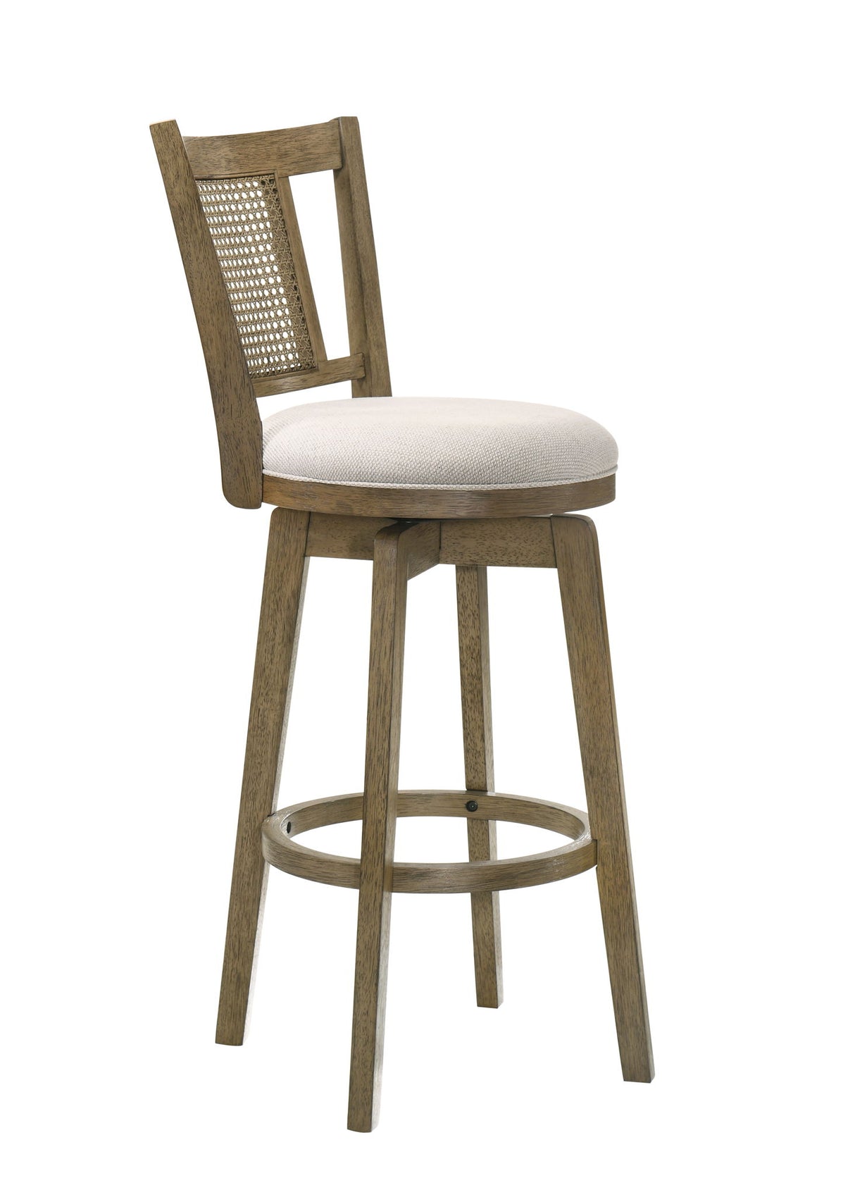 Isla - 30" Putty Brown Bar Height Rubberwood Swivel Barstool
