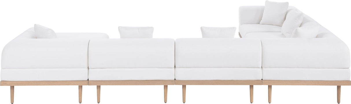 Laguna - 7 Piece Resilient Water Resistant Fabric 142" Upholstered Outdoor Patio Modular Sectional