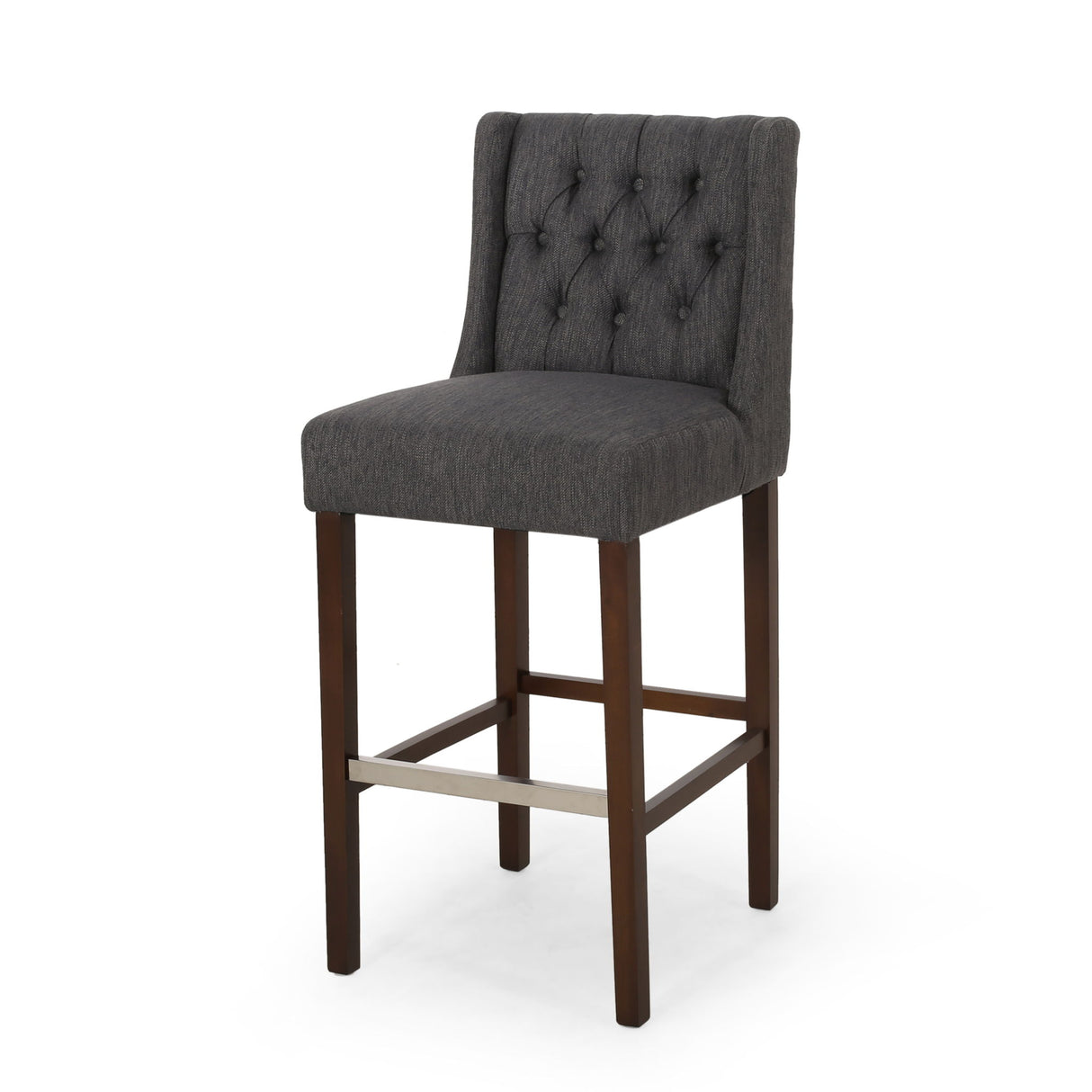 Solstara - Upholstered Dining Barstool With Button Tufted And Wing Back