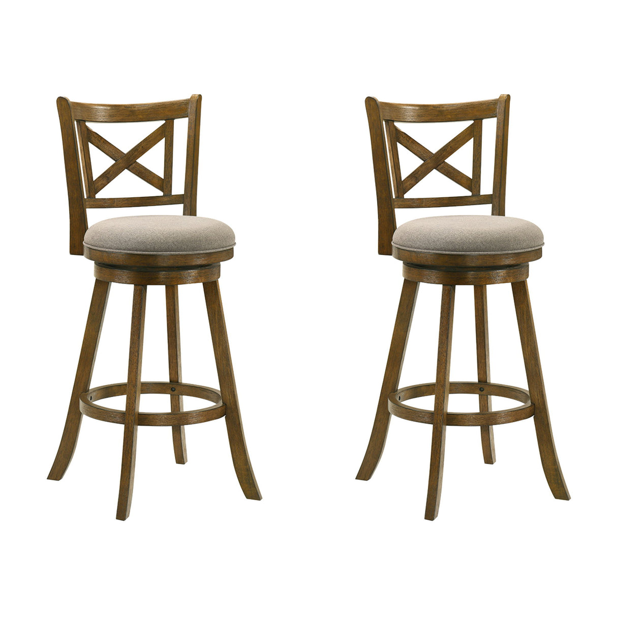 Kodi - Modern Farmhouse Swivel Wood Bar Height Kitchen Bar Stool