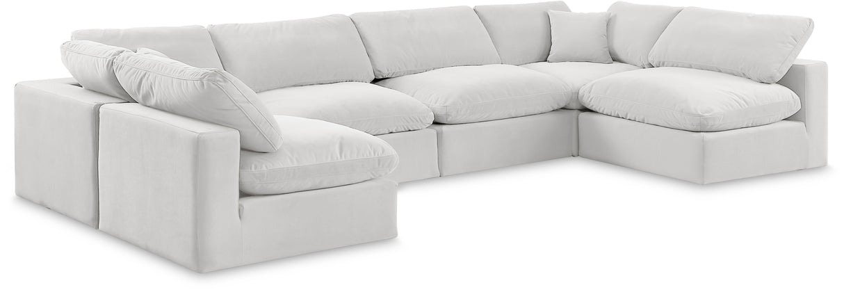 Comfy - 6 Piece Velvet Modular Armless Sectional