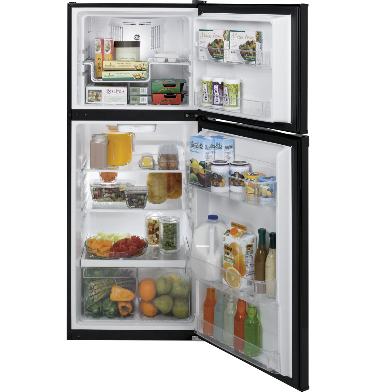 GE GPE12FGKBB - 24 in. 11.6 cu. ft. Top-Freezer Refrigerator - Black